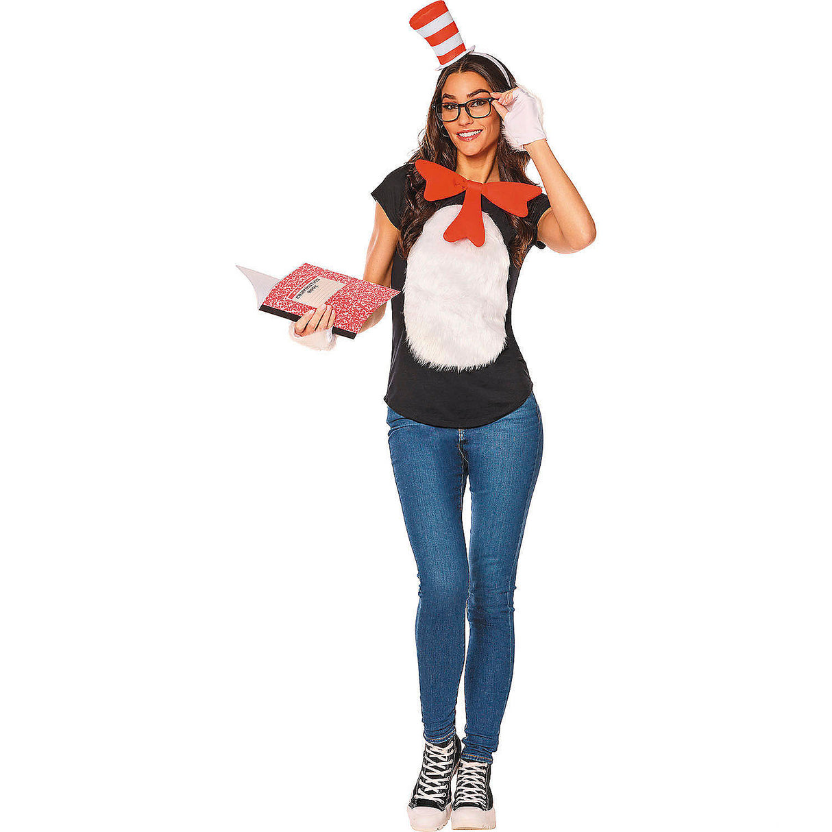 Fun Adults Quik Change Cat in the Hat Costume Accessory Kit for Dr Seuss Theme Parties and Halloween Celebrations