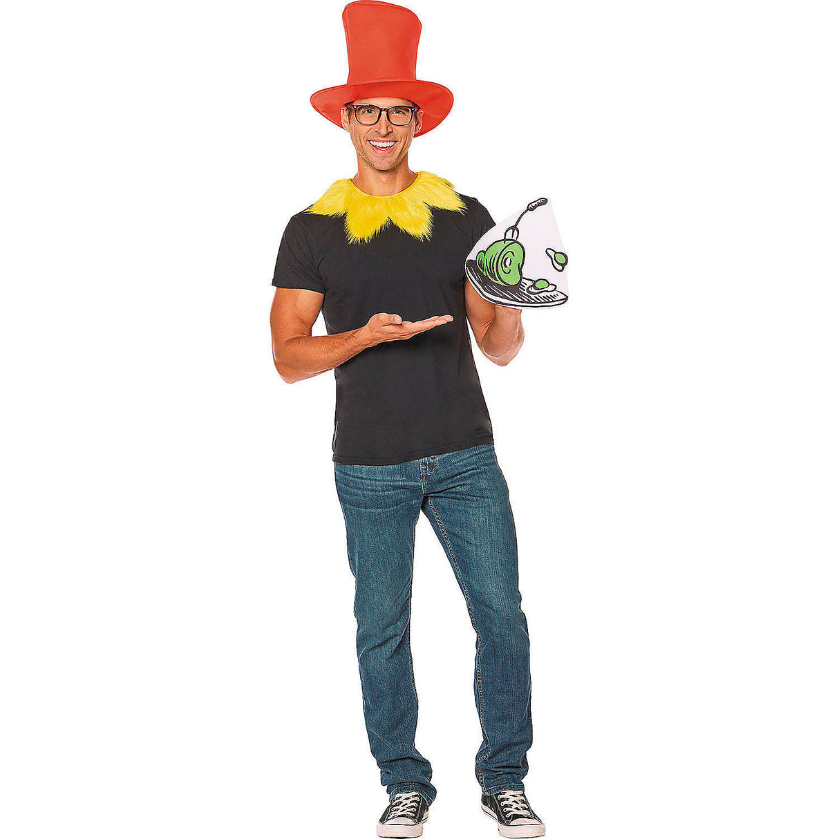 Dr. Seuss Green Eggs and Ham Sam I Am Costume Accessory Kit for Easy Dress Up Fun and Themed Events