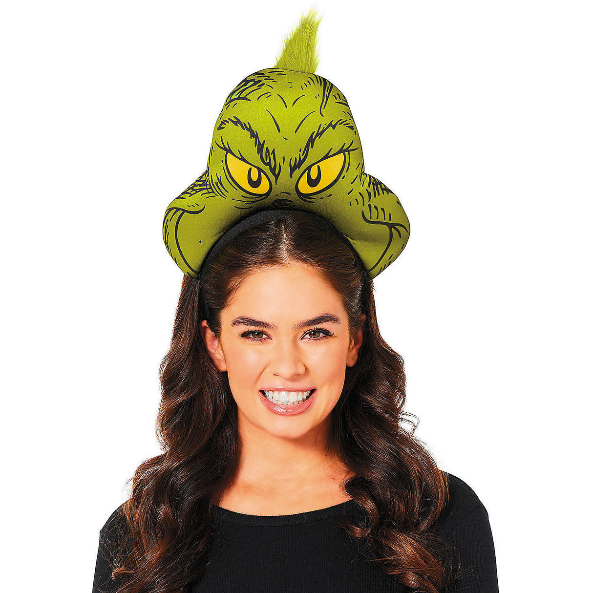 Grinch Face Headband Costume for Holiday Parties and Halloween Celebrations