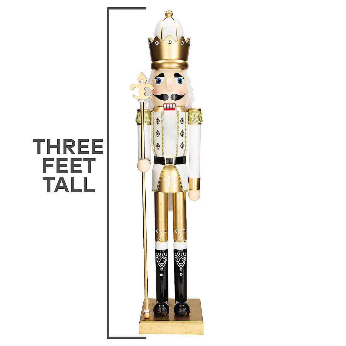 Classic Gold Wood Holiday Nutcracker for Christmas Decor and Festive Celebrations