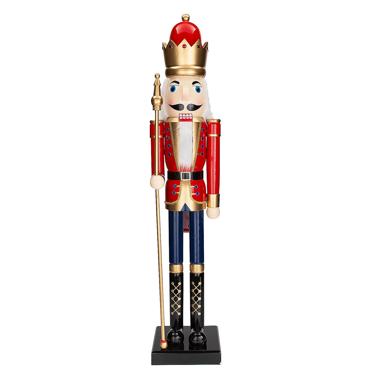 Giant Classic Red Wood Holiday Nutcracker for Christmas Decor Parties Festivities and Celebrations
