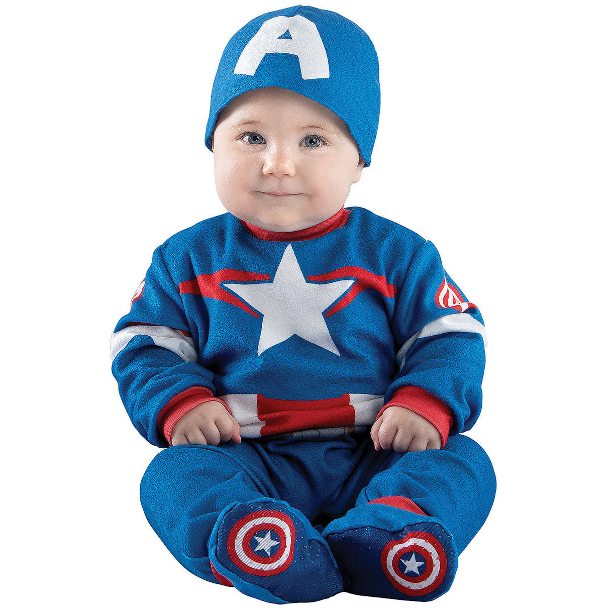 Adorable Capt America Steve Rogers Infant Costume for Halloween Parties Family Photos and Themed Events