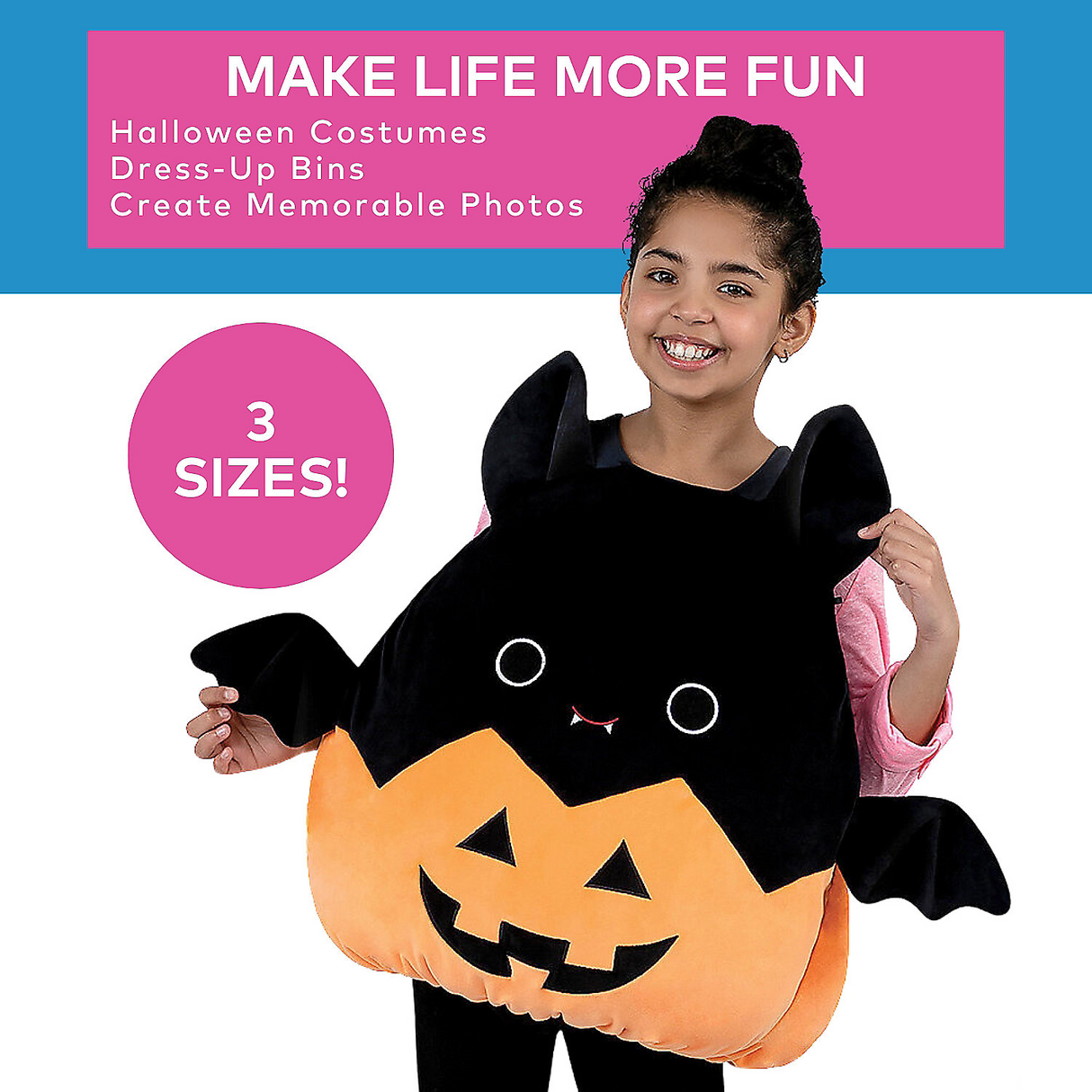 Squishmallows Emily Bat Kids Costume Vest Headband Set