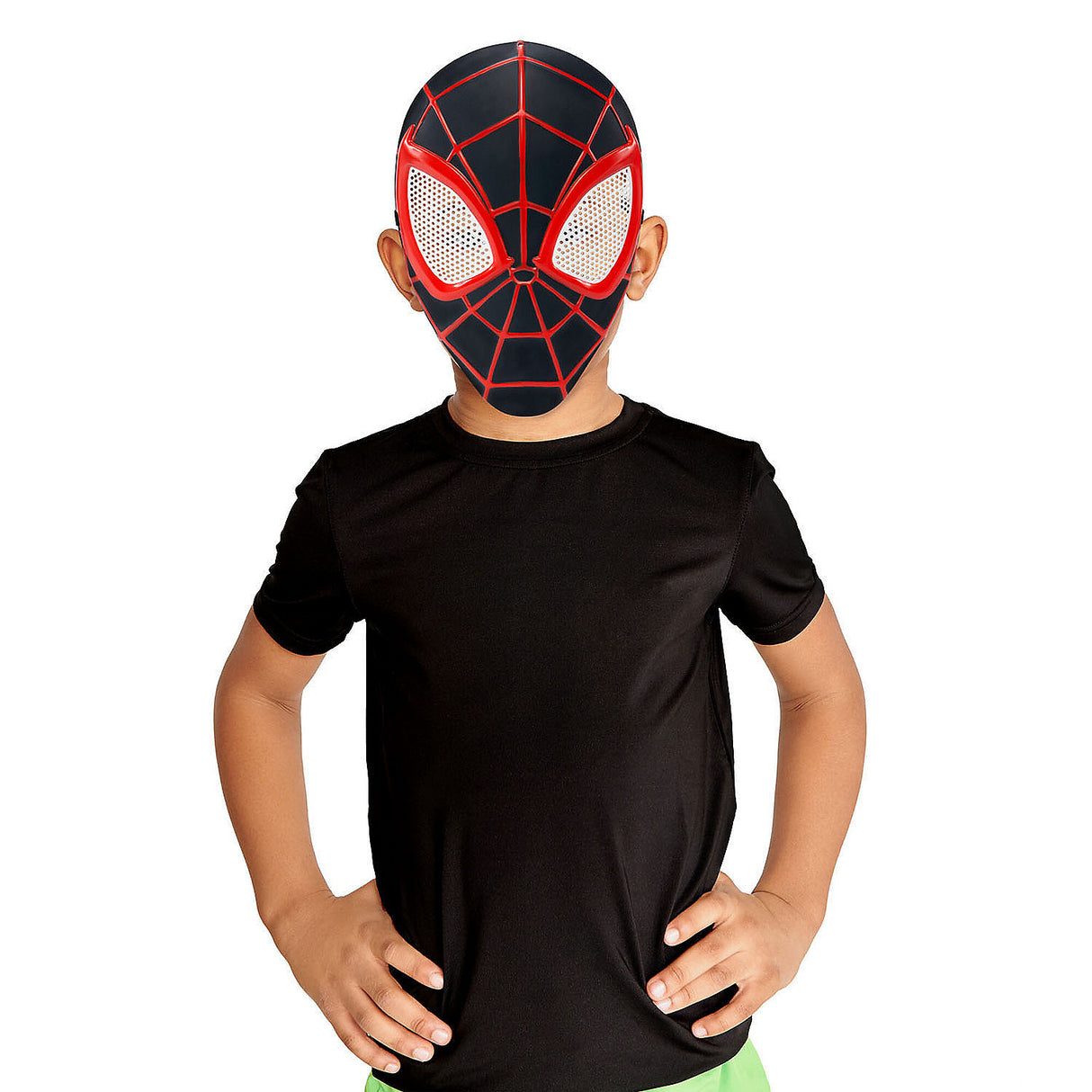Kids Miles Morales Spider-Man Plastic Face Mask for Halloween Parties and Superhero Adventures