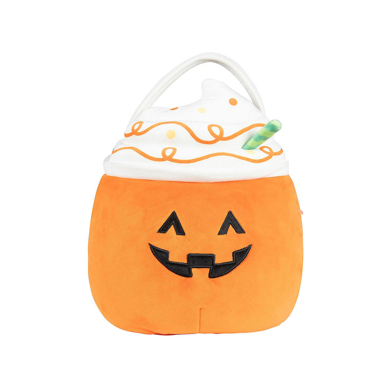 Adorable Squishmallows Pumpkin Latte Treat Pail for Halloween Parties and Trick-or-Treating