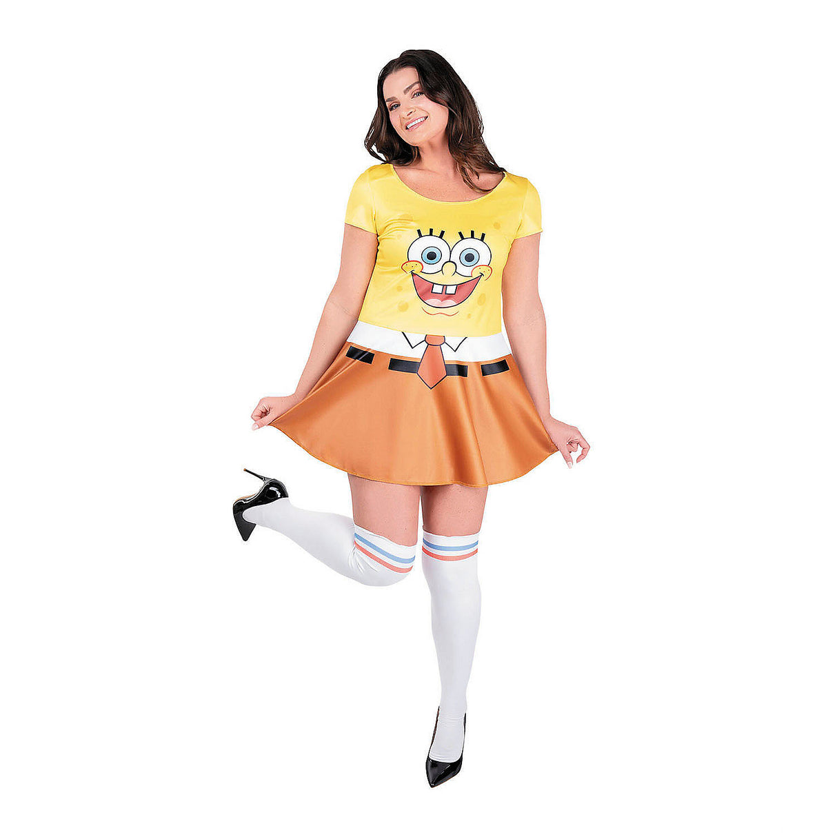 Classic SpongeBob SquarePants Dress Costume for Halloween Parties Comic Con and Fun Dress Up Events