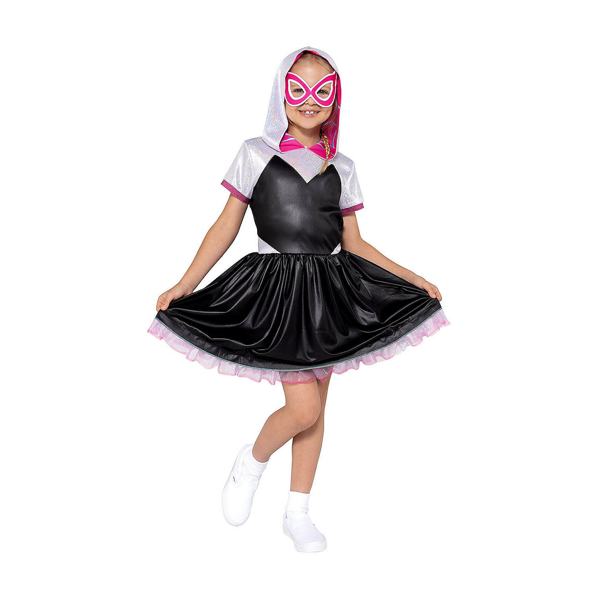 Kids Marvel Spider-Man Ghost Spider Dress Costume for Halloween Birthday Parties and Superhero Adventures