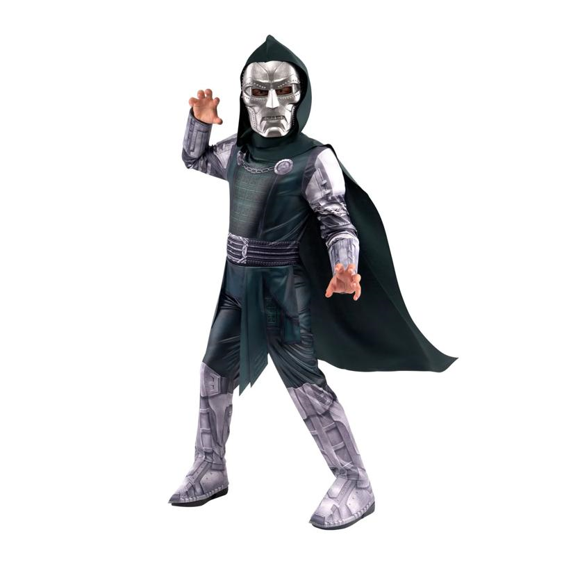 RADYAN Kids Doctor Doom Jumpsuit Costume - Large 12-14 - Vibrant printed design for an eye-catching look