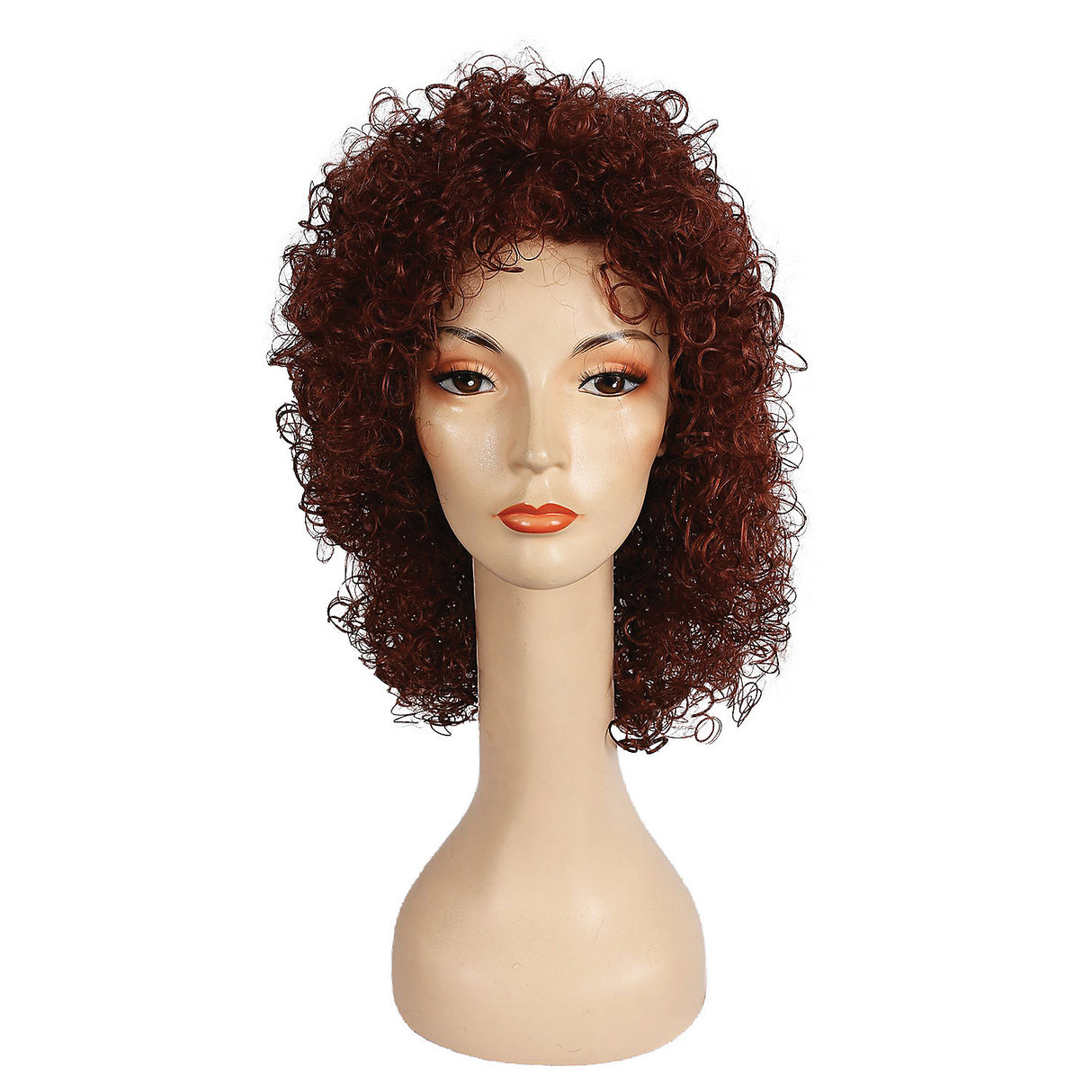 Curly Disco Wig in Auburn Color for Dance Parties and Halloween Events