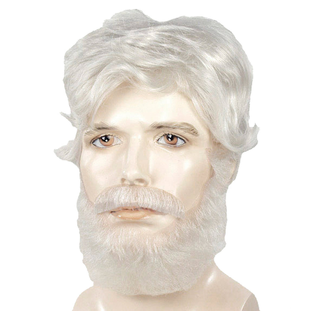 Classic King Lear Set White Wig Lace Beard and Mustache for Theatrical Performances and Halloween Costumes