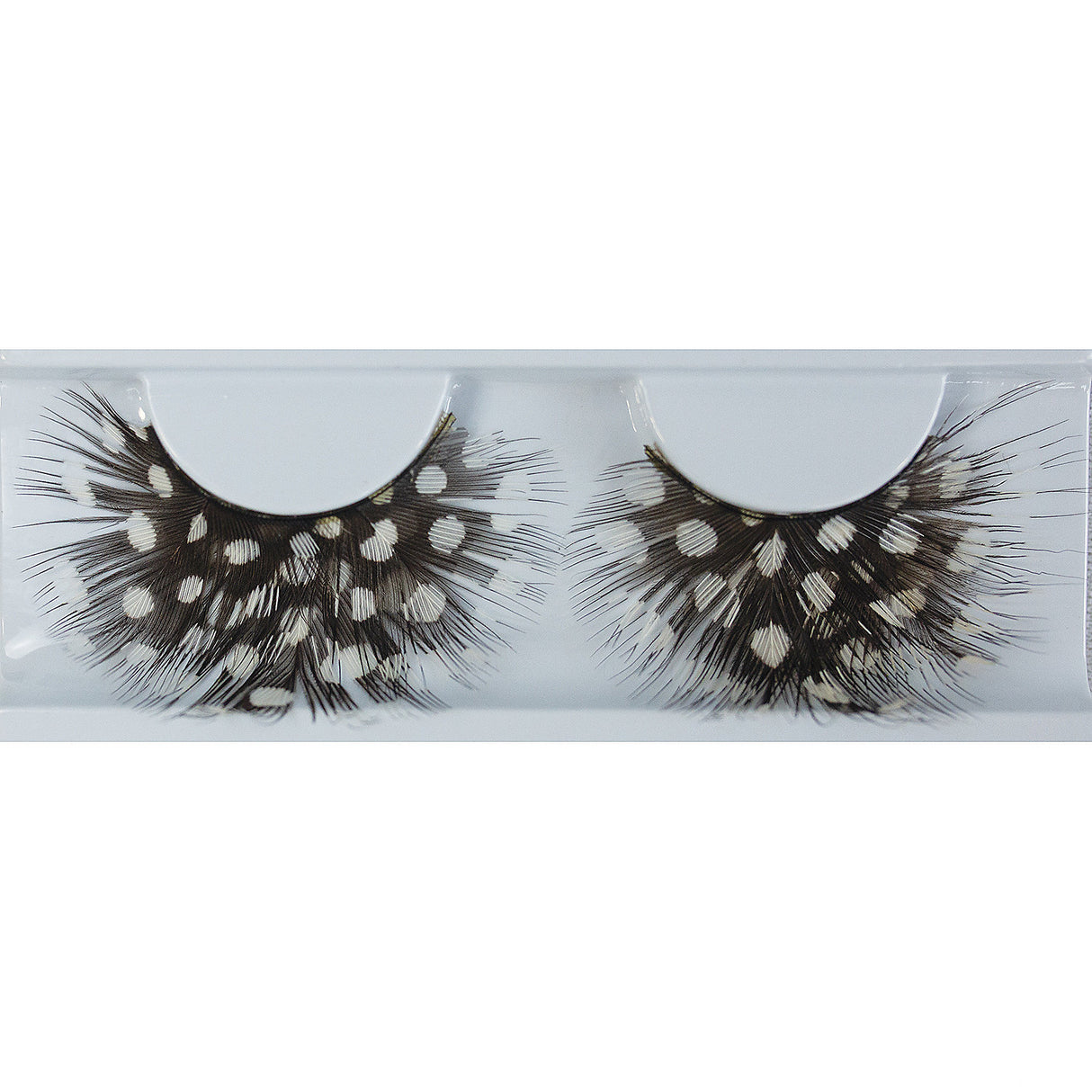 Dramatic Eyelash Feather Dot Black and White for Halloween Makeup and Costume Creations