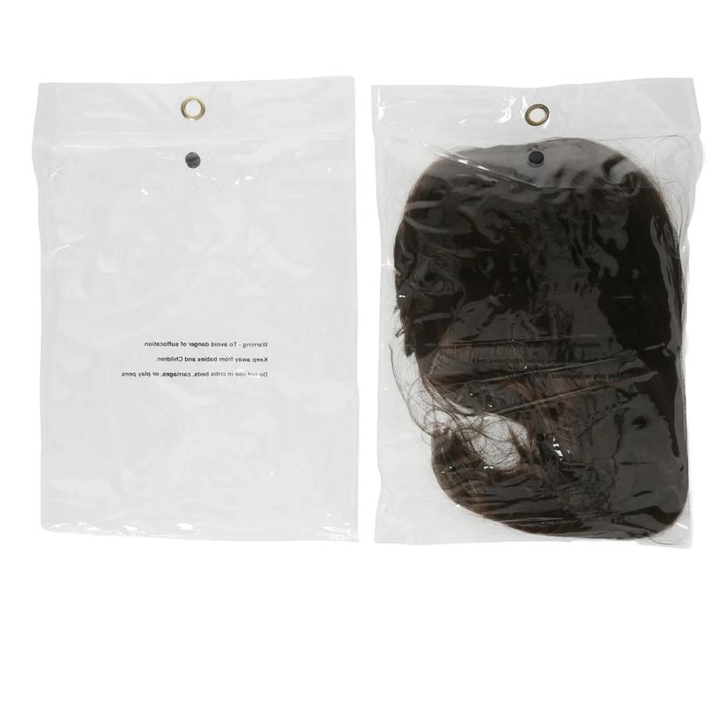 8" Plastic Wig Storage Bag with Snap Closure
