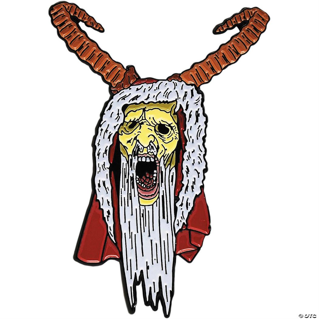 Officially Licensed Krampus Character Face Enamel Pin for Horror Collectors and Fans
