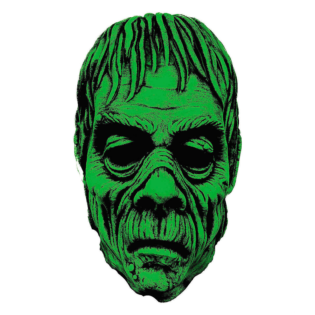 Glow-in-the-Dark Glowing Ghoulies Carlise Overhead Mask for Spooky Halloween Costume and Horror Events