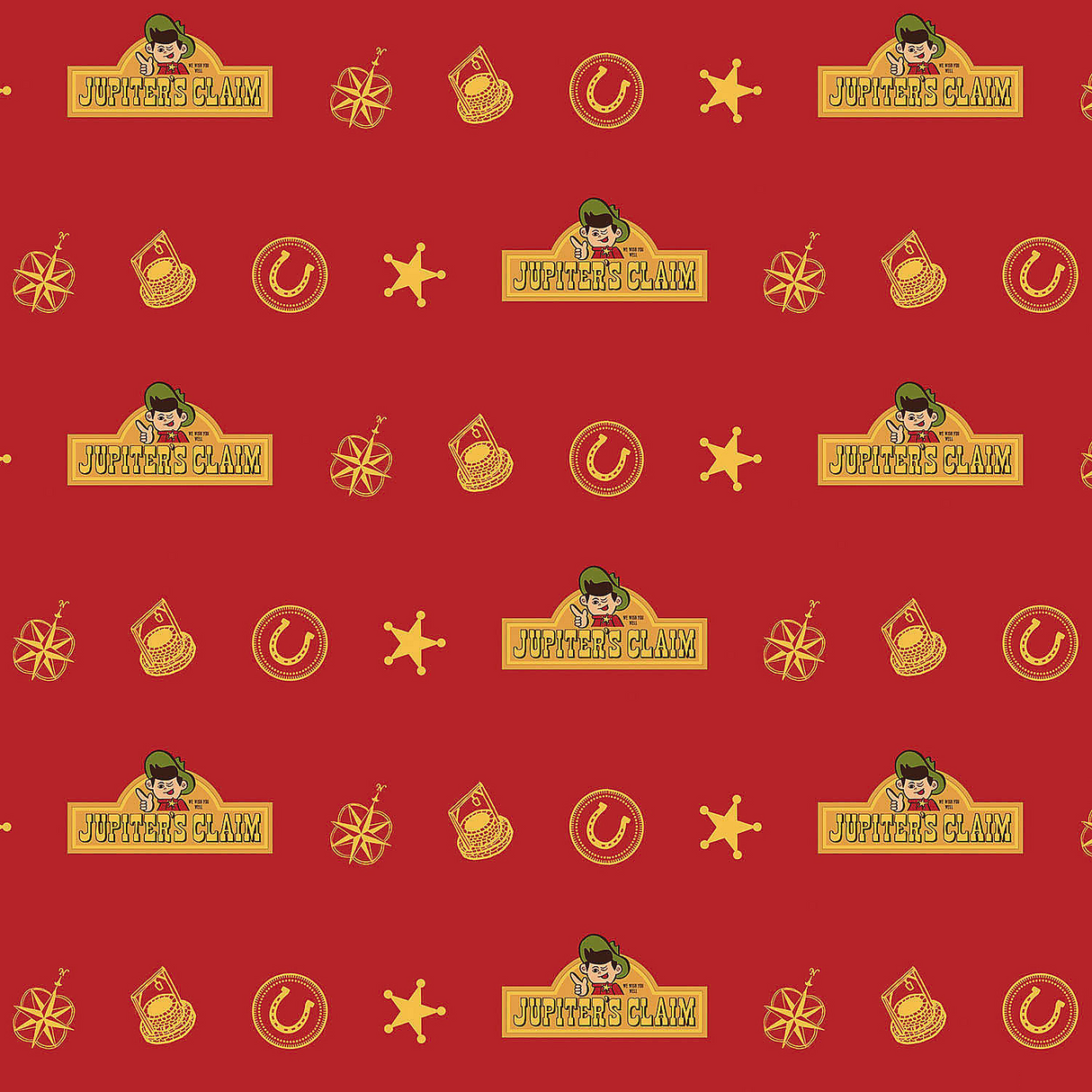 NOPET Jupiter's Claim Red & Yellow Wrapping Paper