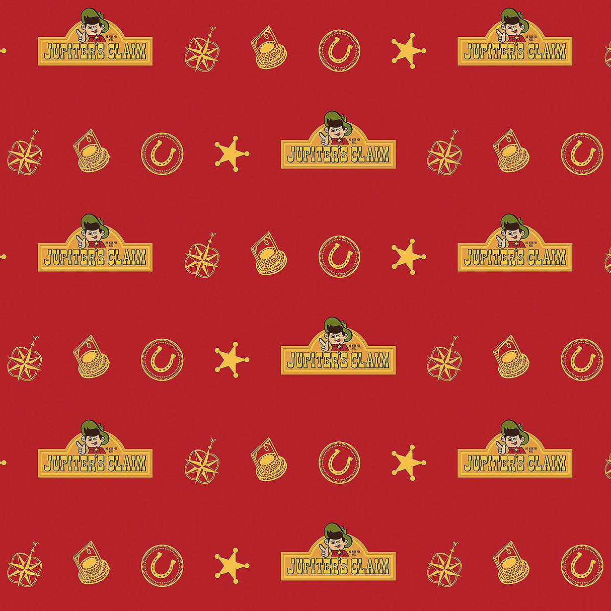 NOPET Jupiter's Claim Red & Yellow Wrapping Paper