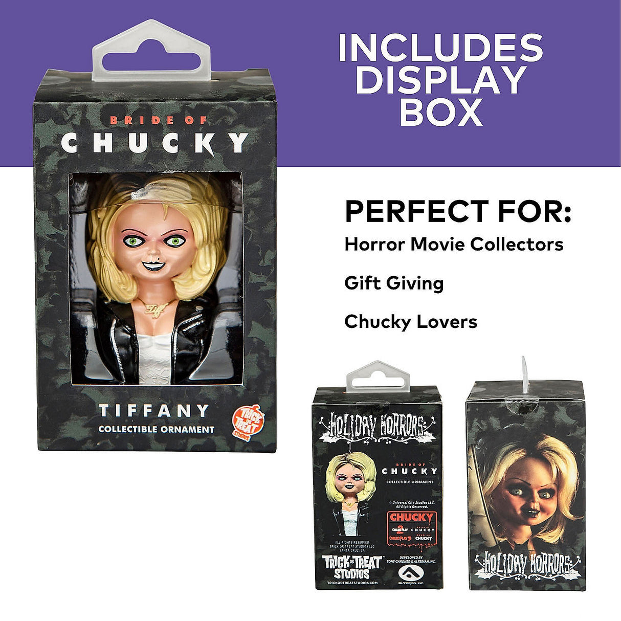 Bride of Chucky Tiffany Bust Ornament for Horror Collectors and Holiday Decorations