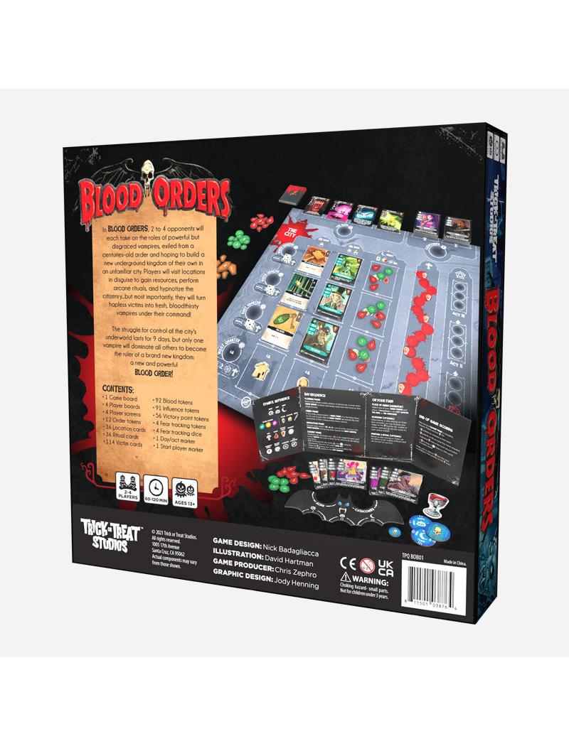 Blood Orders Vampire Board Game for 2-4 Players Thrilling Strategy and Fun for Family Game Nights