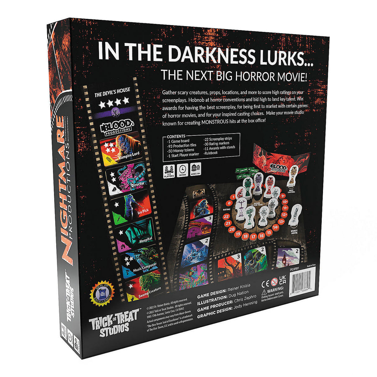 Engaging Reiner Knizia Nightmare Productions Board Game for 2-5 Players Halloween Parties and Family Game Nights