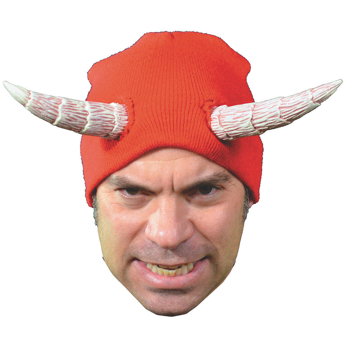 Red Knit Devil's Cap Hat with Horns for Halloween Parties Themed Events and Costume Wear