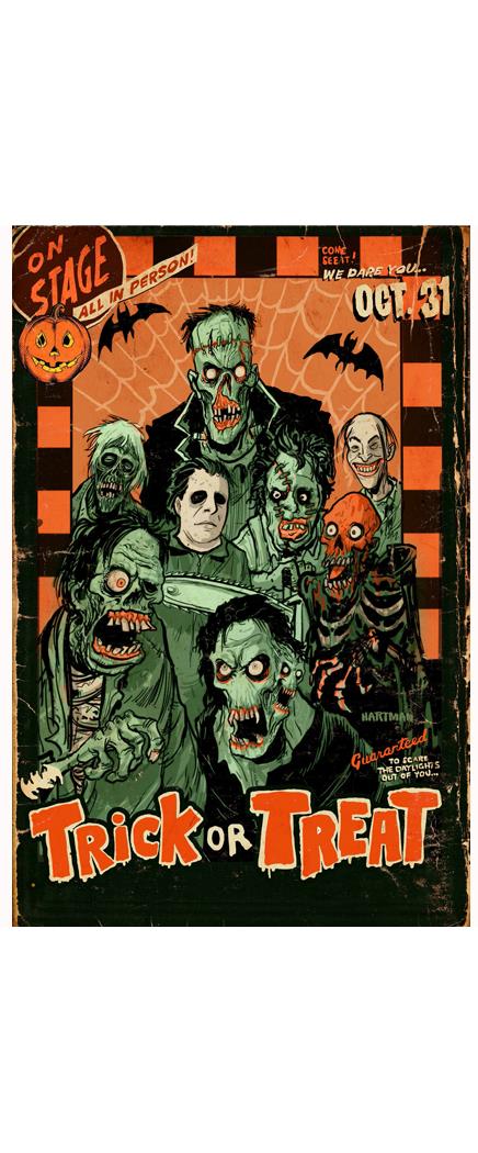 Halloween Trick-or-Treat Bag - Live Monsters Poster Graphic