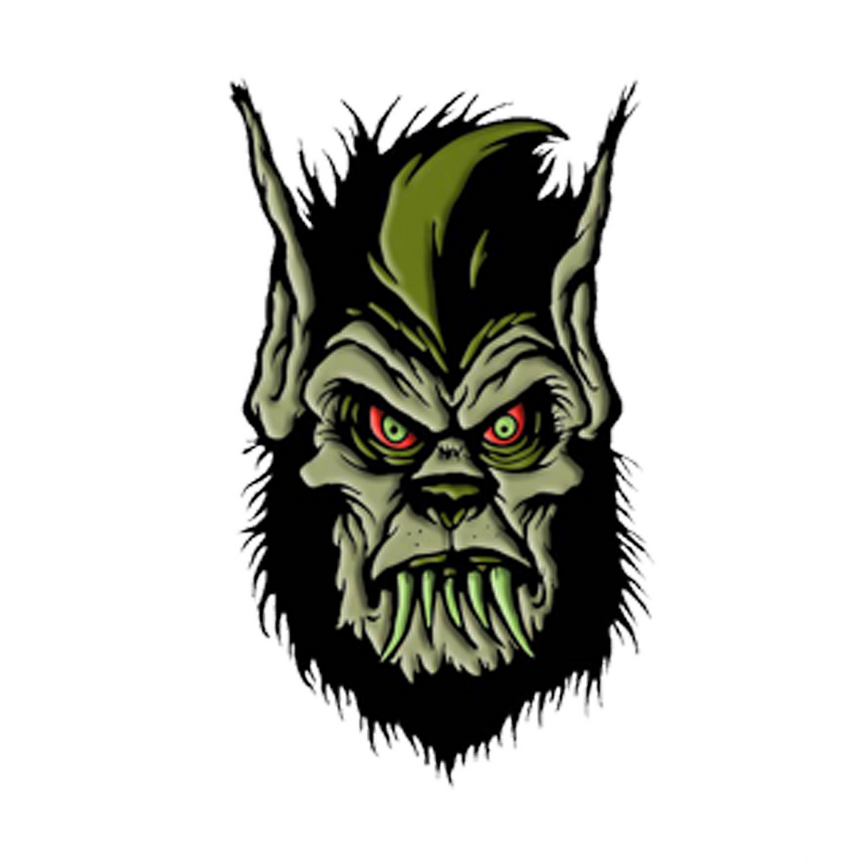 Toxictoons Werewolf Monster Face Full-Color Enamel Pin 1 1/2"