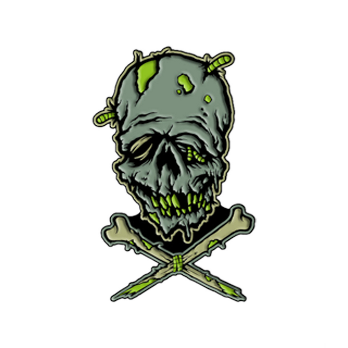 Toxictoons Zombie Kook! Face Full-Color Enamel Pin 1 1/2"