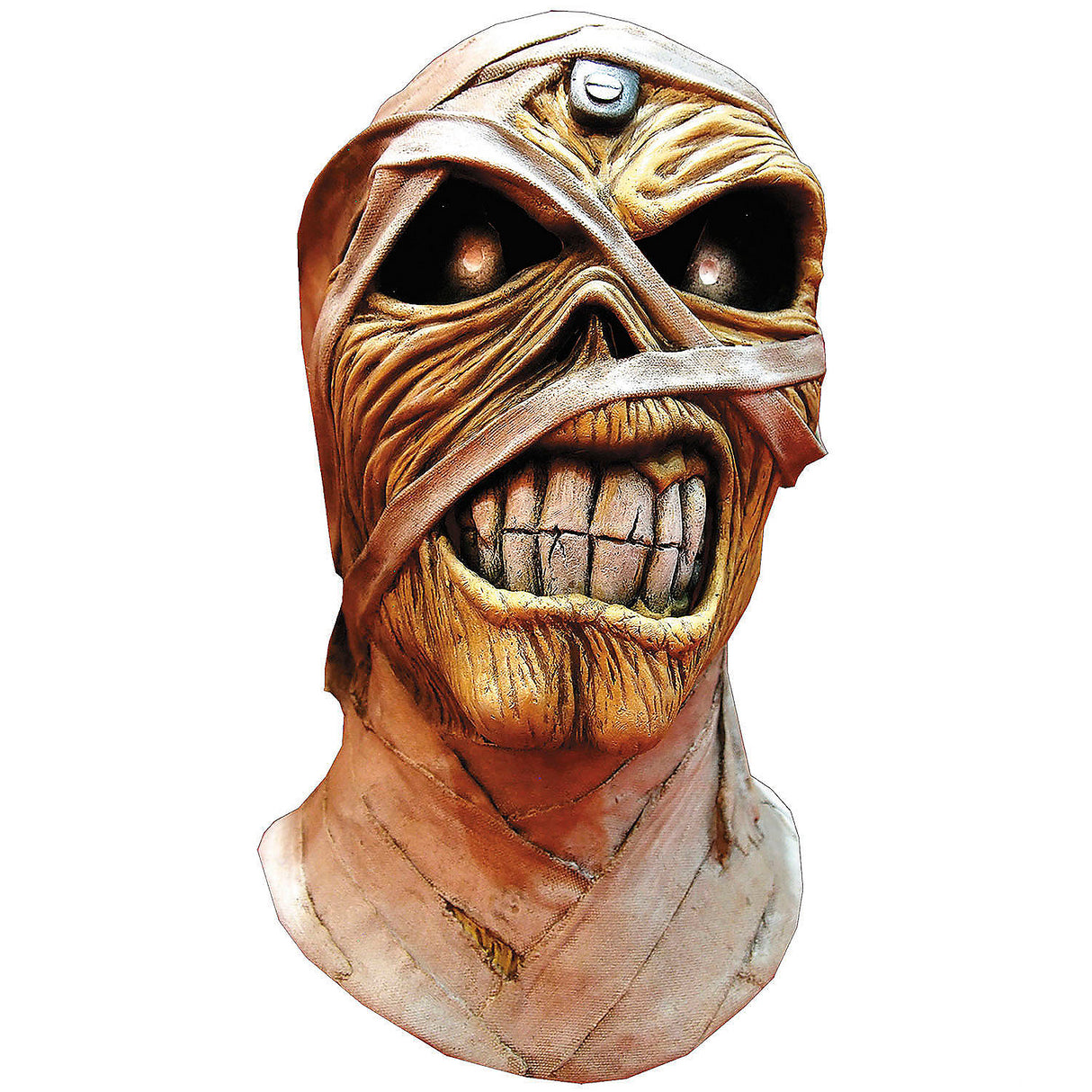 Official Iron Maiden Eddie Powerslave Mummy Mask for Halloween and Concert Costume Events