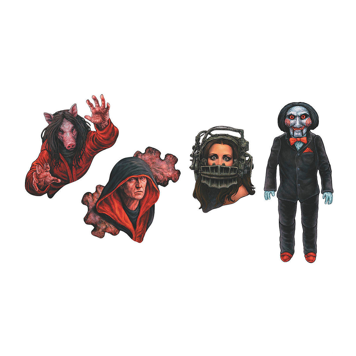 SAW Character Cutout Wall Decorations for Halloween Parties and Movie-Themed Events