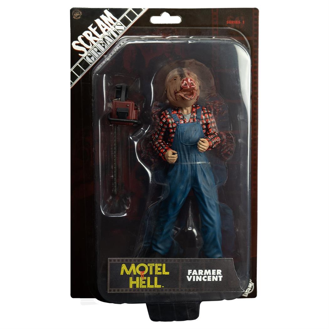 Collector's 8-inch Motel Hell Farmer Vincent Action Figure for Horror Fans and Display Collections