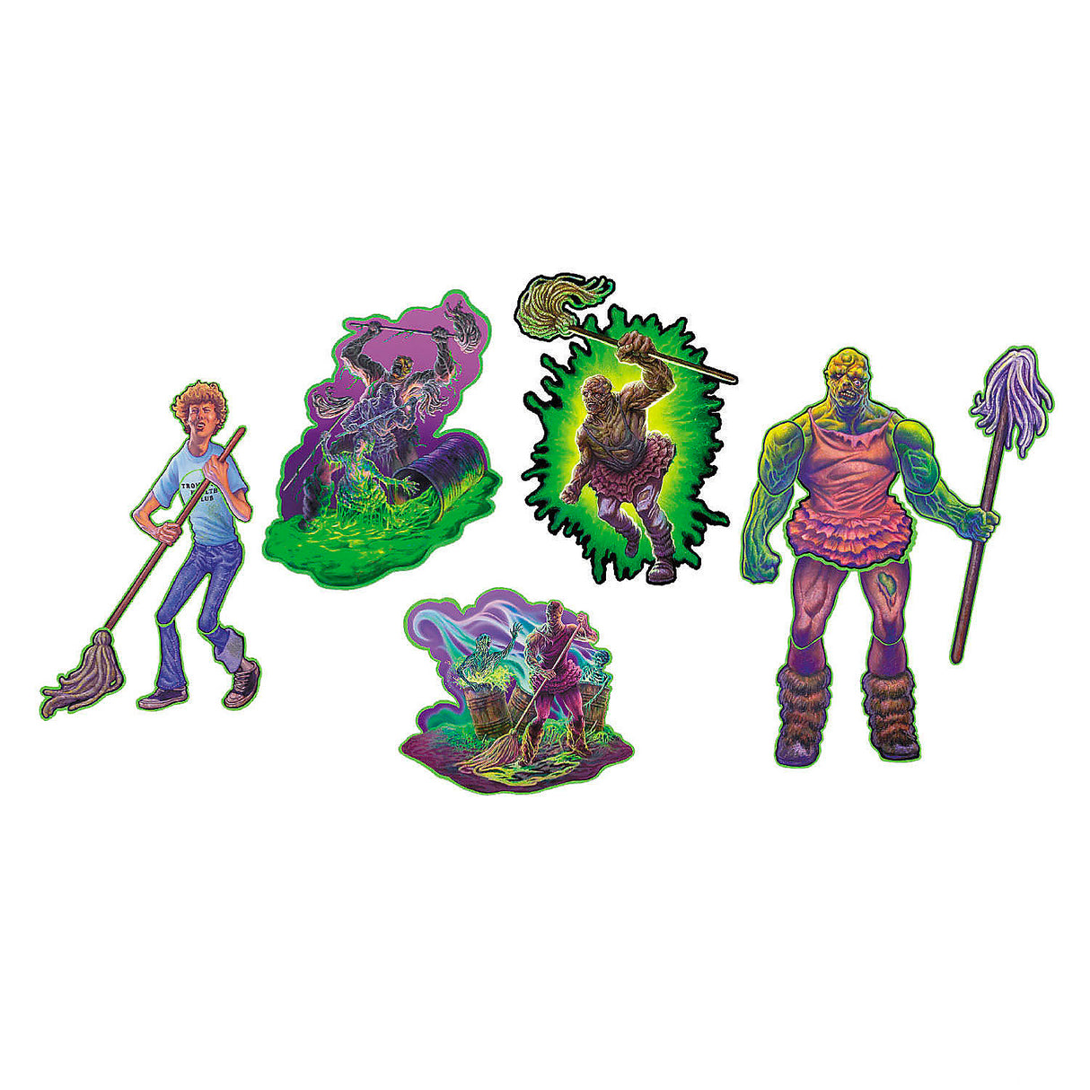 Toxic Avenger Cutout Wall Decoration Set for Halloween Parties and Seasonal Decor