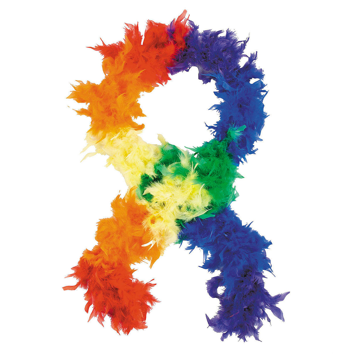6 Ft Rainbow Section Feather Boa for Halloween Costumes Parties Stage Performances