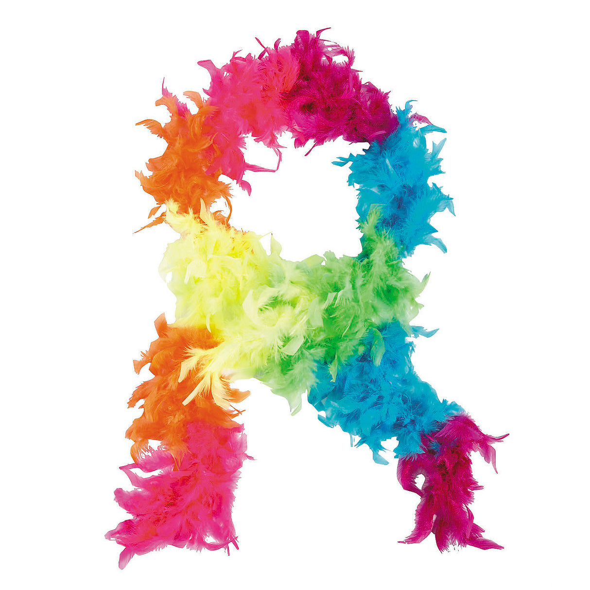 Colorful 6 Ft Neon Rainbow Feather Boa for Halloween Costumes and Stage Performances