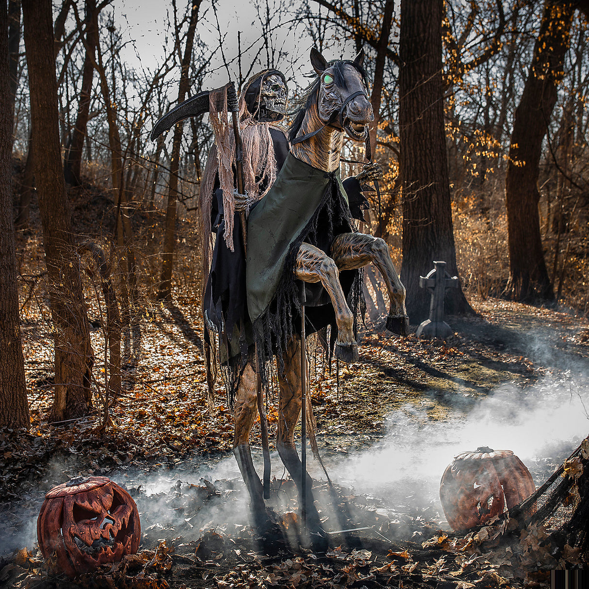 Terrifying Reaper's Ride Animated Prop for Halloween Themed Events and Haunted Attractions