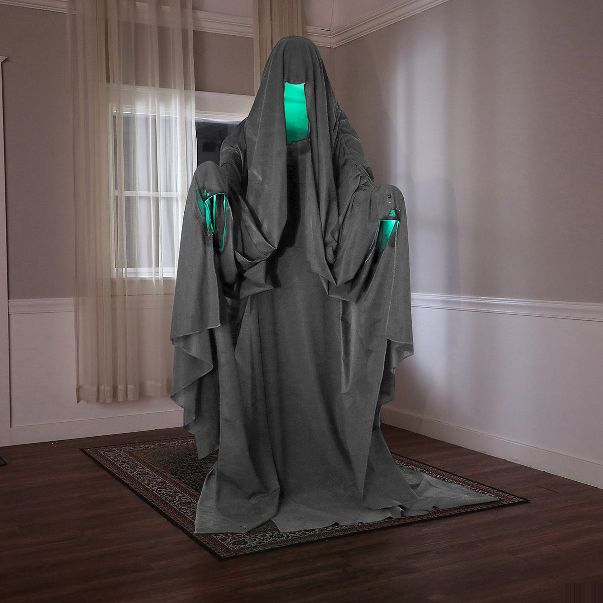 Spooky Hooded Phantom Animated Prop for Halloween Decorations Haunted Houses and Horror Parties