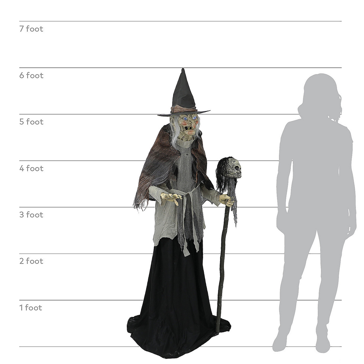 Lunging Witch with DigitEye Animated Prop 6 inches