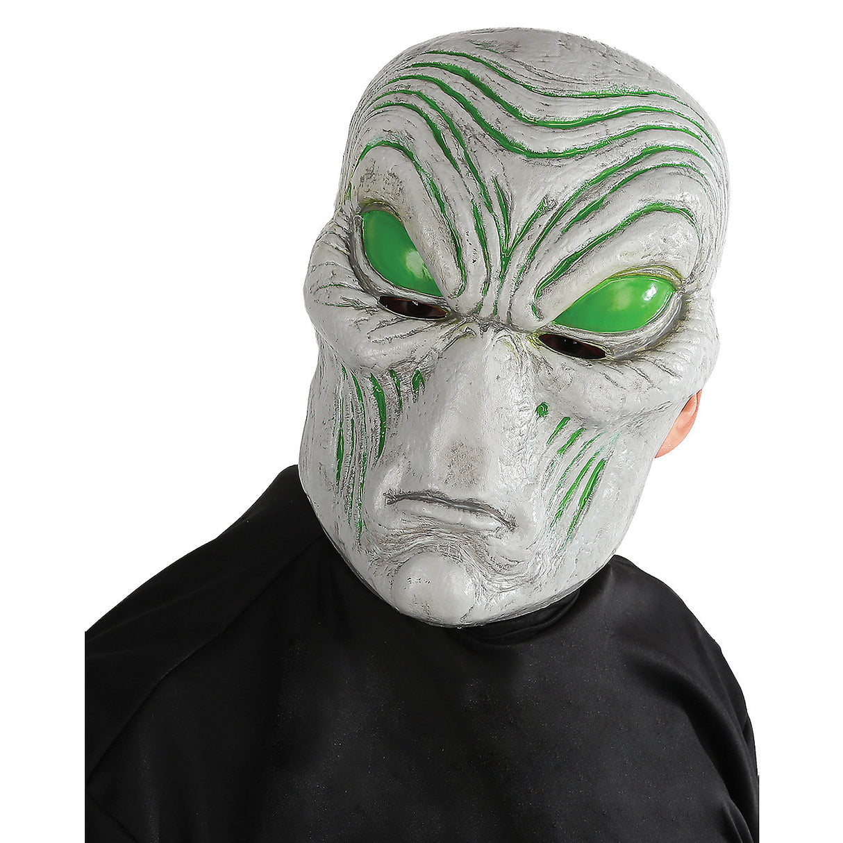 Light-Up Gray Alien Mask for Halloween Parties Cosplay Events and Scary Costume Fun