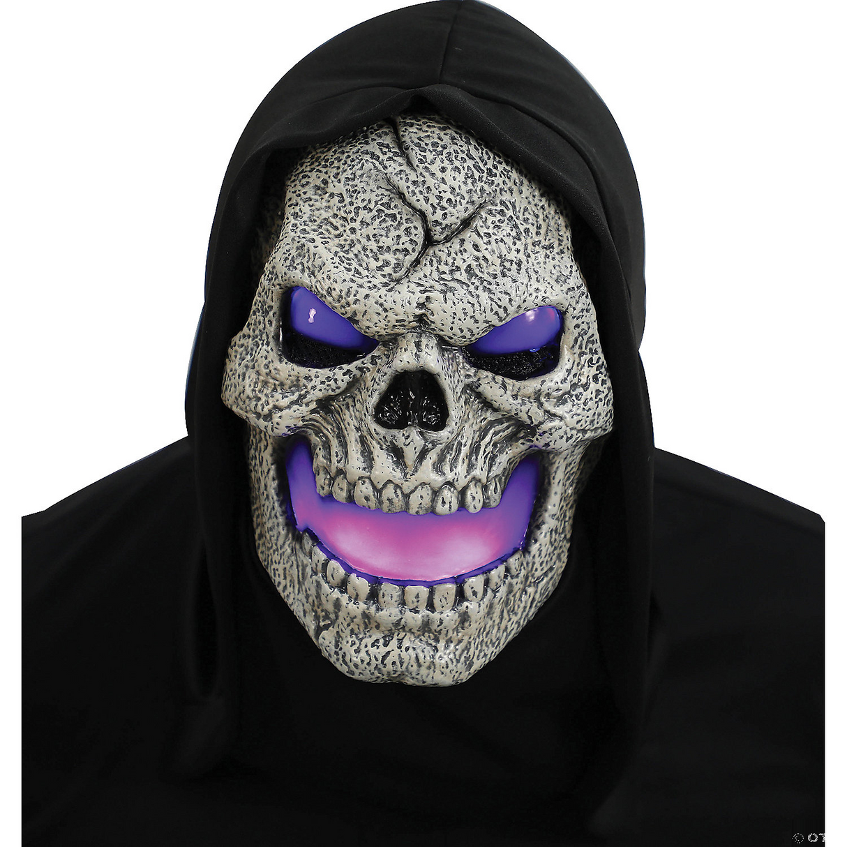 Eerie Flame Fiend Flaming Skull Mask with LED Eyes for Halloween Costume and Scary Decoration