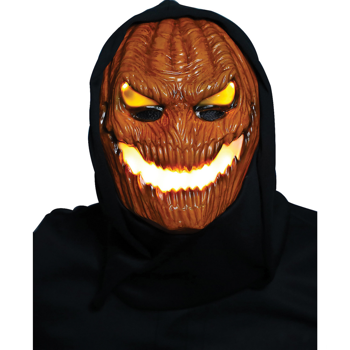 Spooky Flame Fiend Hallows Hellion Mask with Hood for Halloween Parties Costume Events and Themed Celebrations