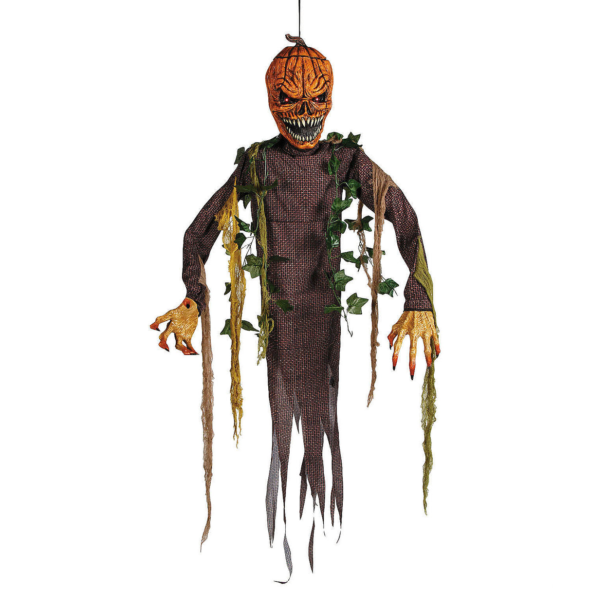 5 Ft Light-Up Hanging Pumpkin Patch Ghoul for Halloween Decor and Spooky Parties