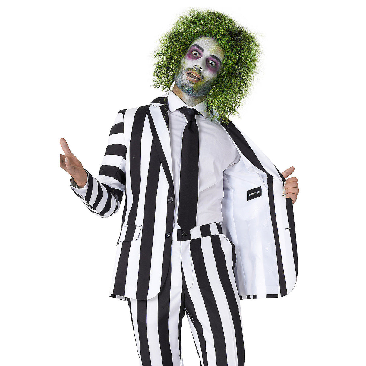 Men's Beetlejuice Suit Costume for Spooky Halloween Parties and Themed Events