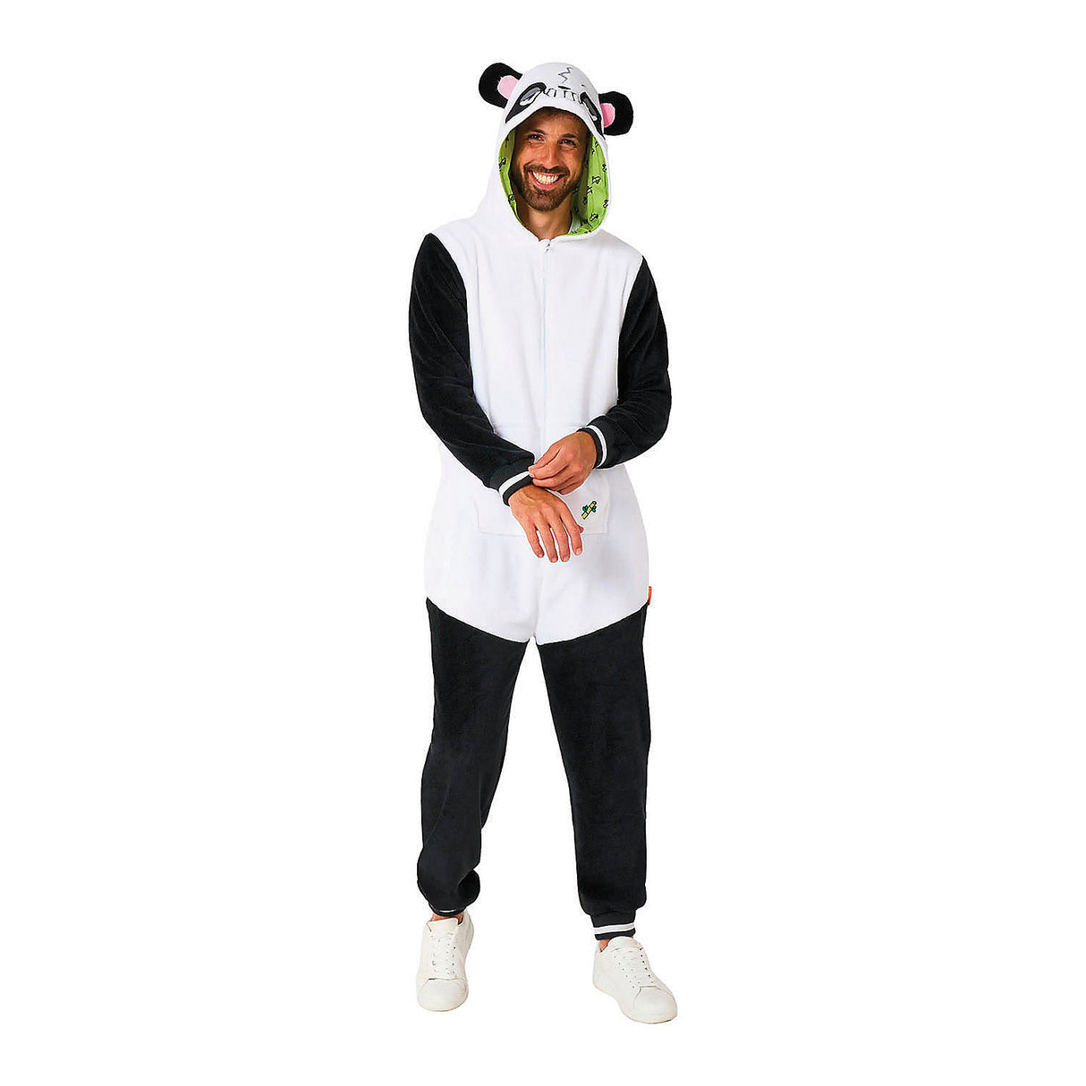 Cozy Adults Panda Hooded Onesie Costume for Halloween Parties and Comfortable Home Wear