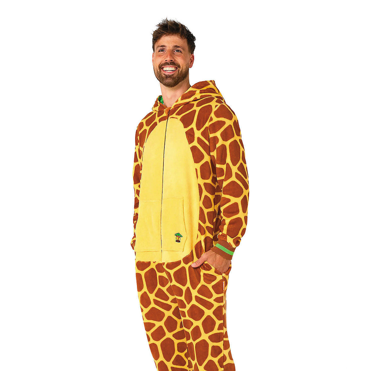 Comfortable Adults Giraffe Hooded Onesie Costume for Fun Parties and Cozy Nights In