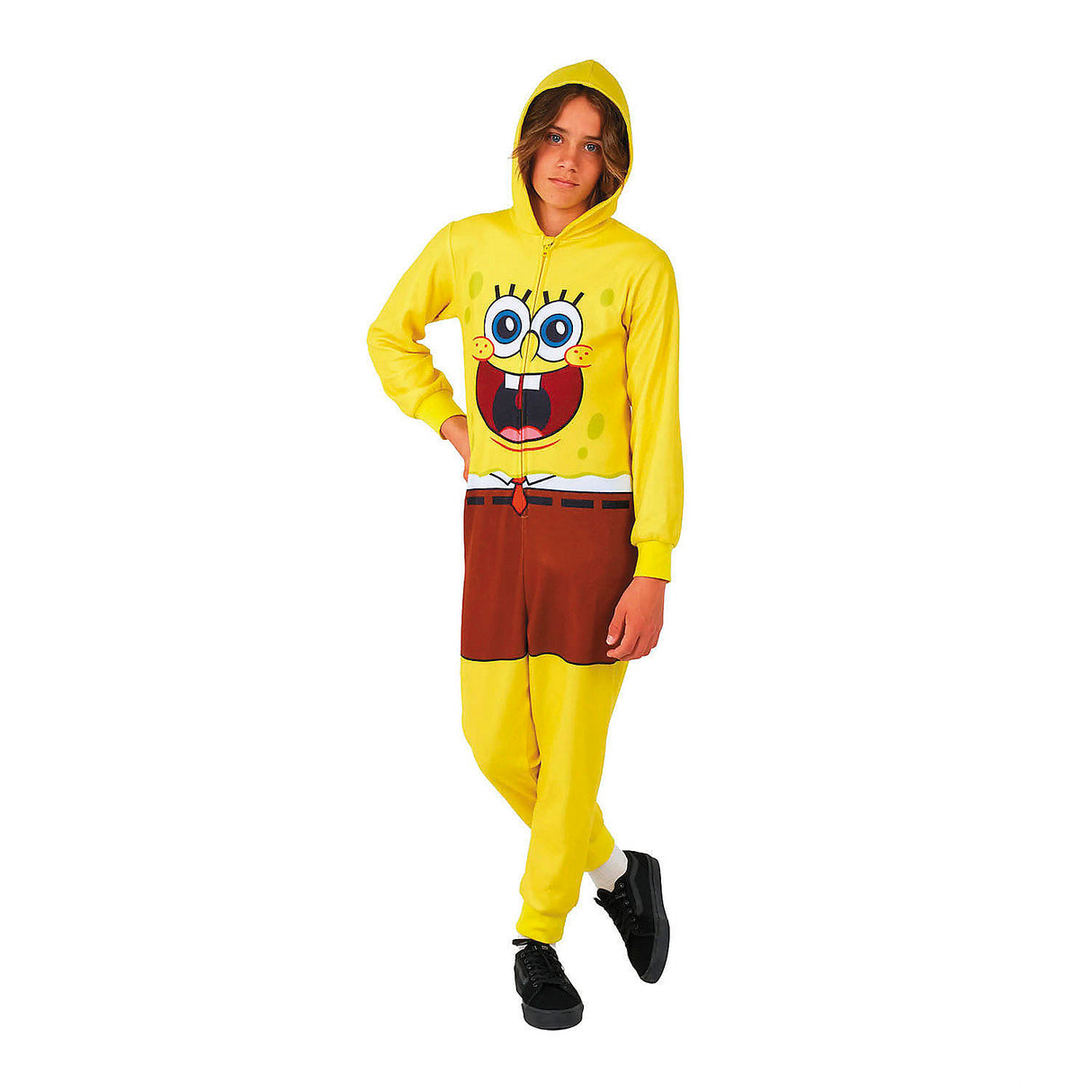 Kids SpongeBob Hooded Onesie Costume for Halloween Parties and Dress Up Fun