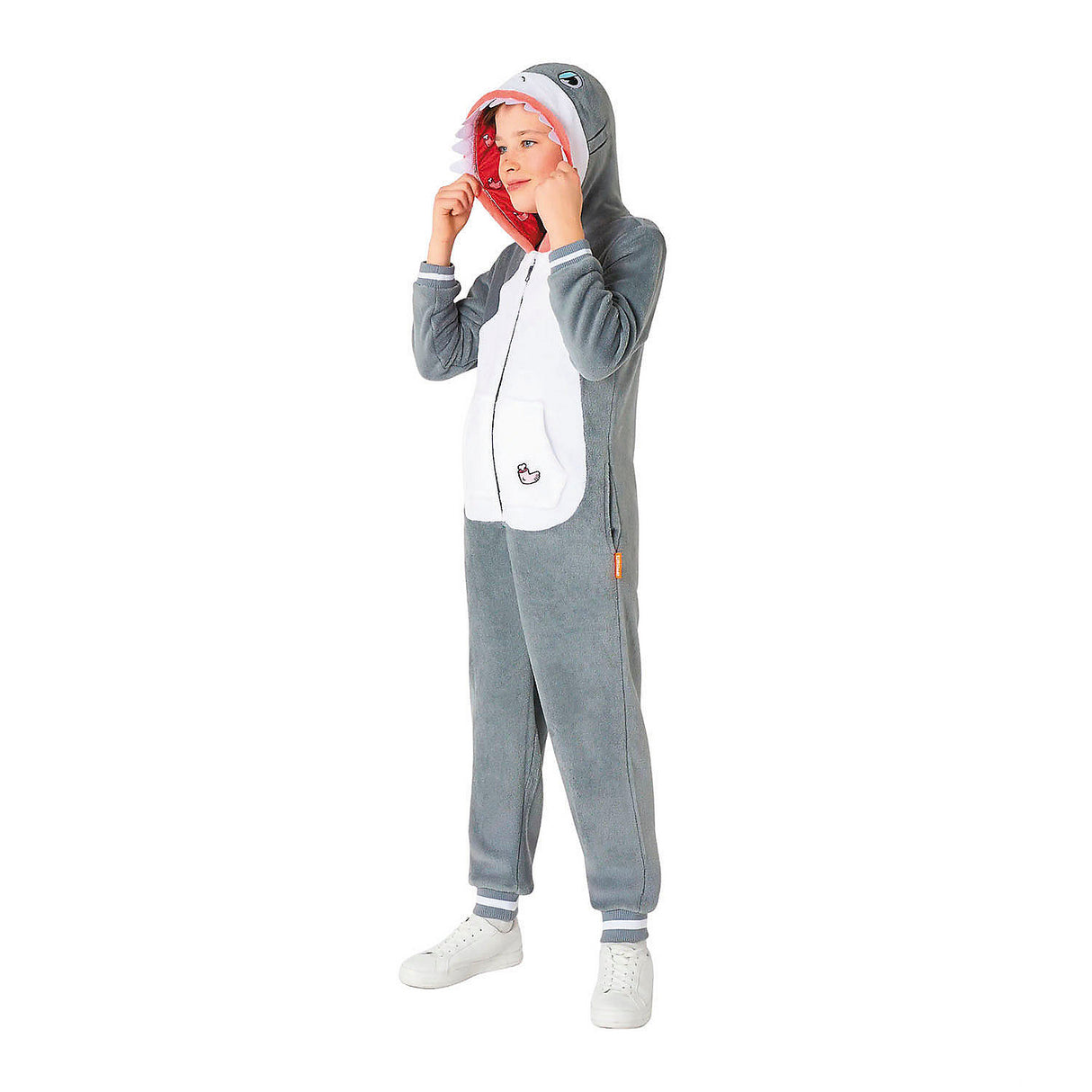 Easy Kids Shark Hooded Onesie Costume for Halloween Dress-Up Parties and Fun Adventures