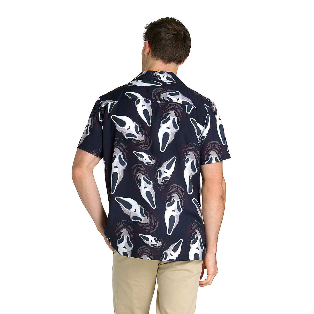 Cool Men's Ghost Face Hawaiian Shirt for Halloween Parties and Spooky Themed Events