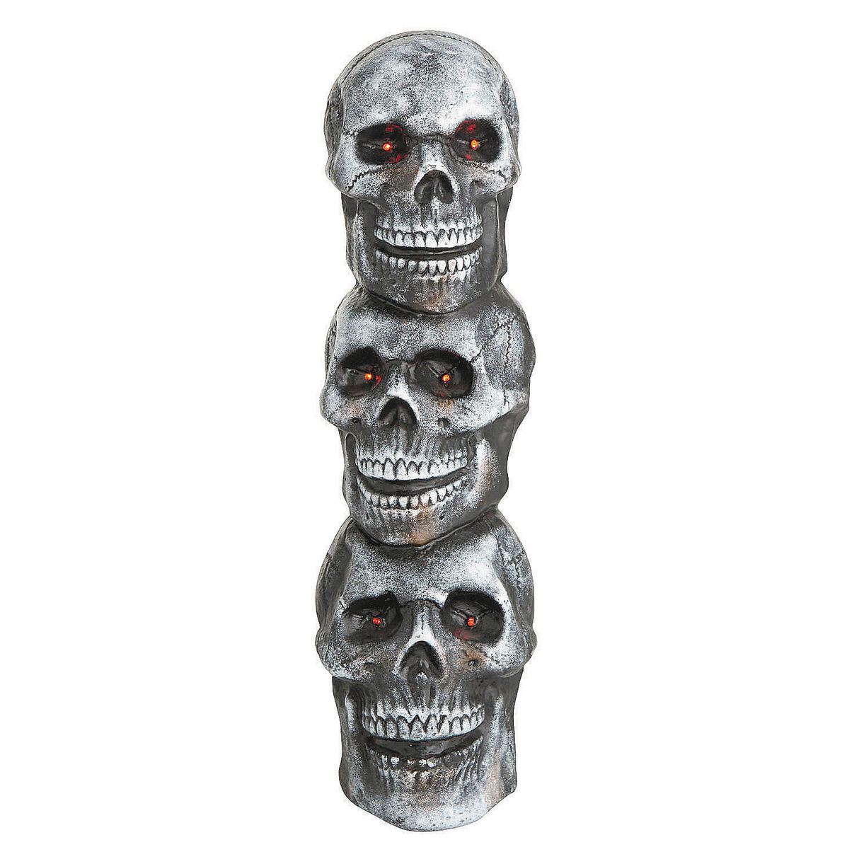 28" Light-Up LED Blow Mold Stack of Skulls Halloween Decoration