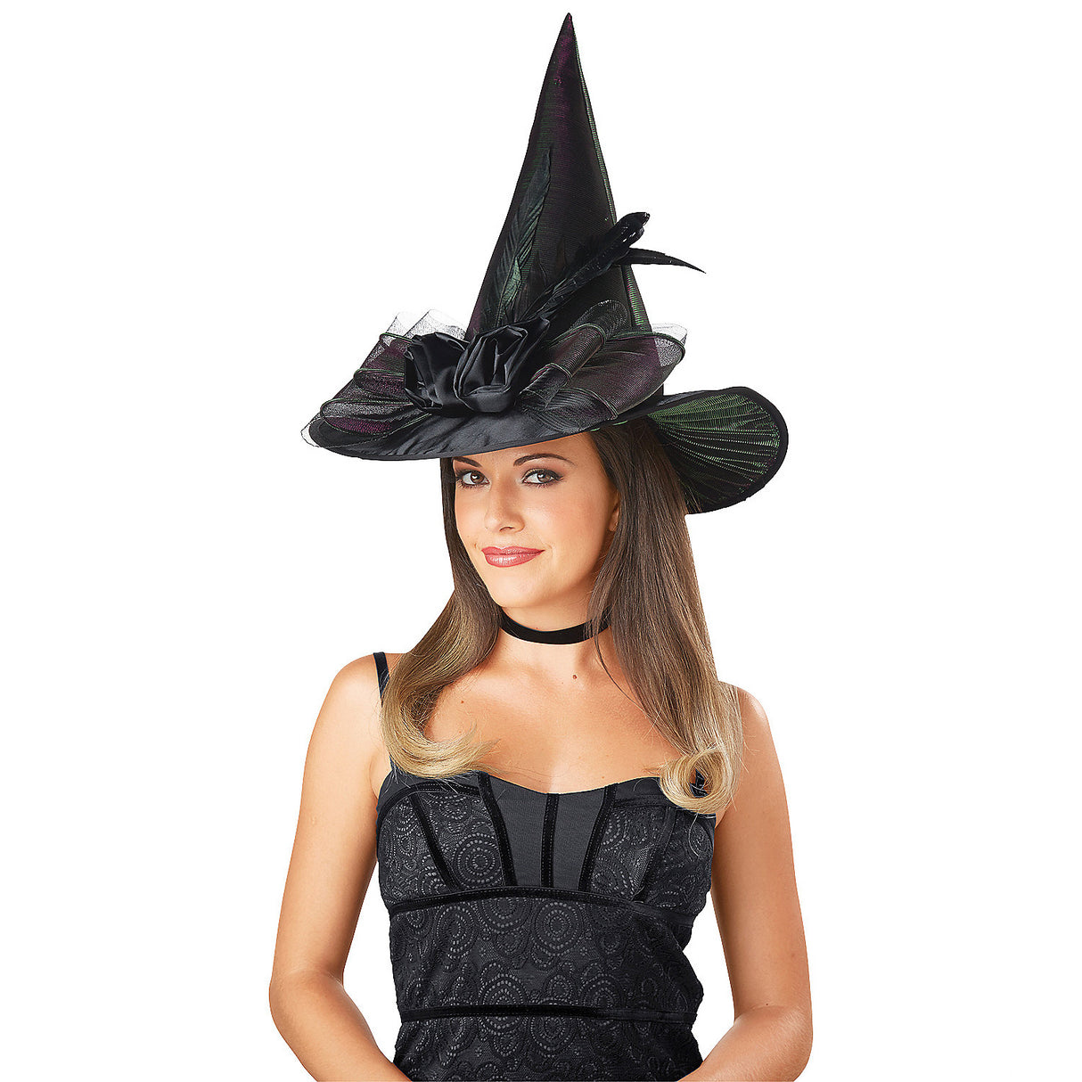 Elegant Iridescent Witch Hat for Halloween Parties Cosplay Events and Creative Dress-Up
