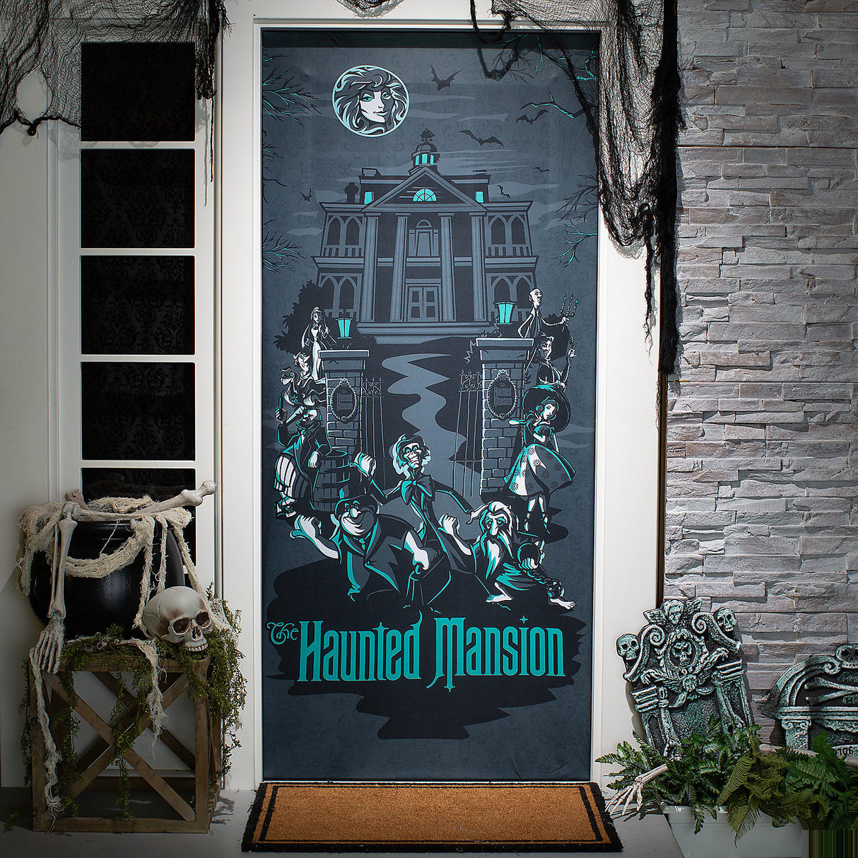 Disney Haunted Mansion Door Decoration for Halloween Parties Themed Gatherings and Home Decor