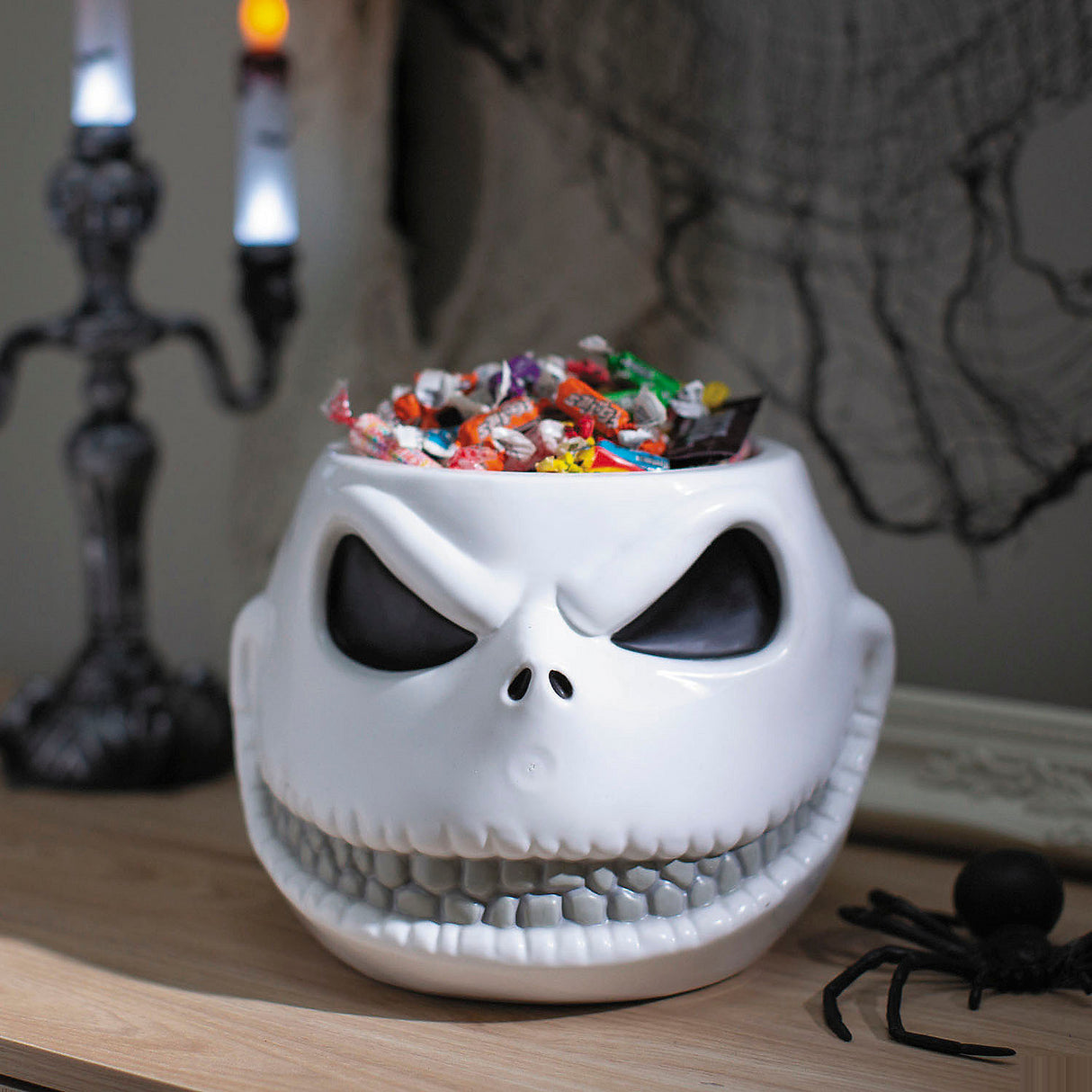 Jack Skellington Halloween Candy Bowl for Spooky Decorations Parties and Halloween Events